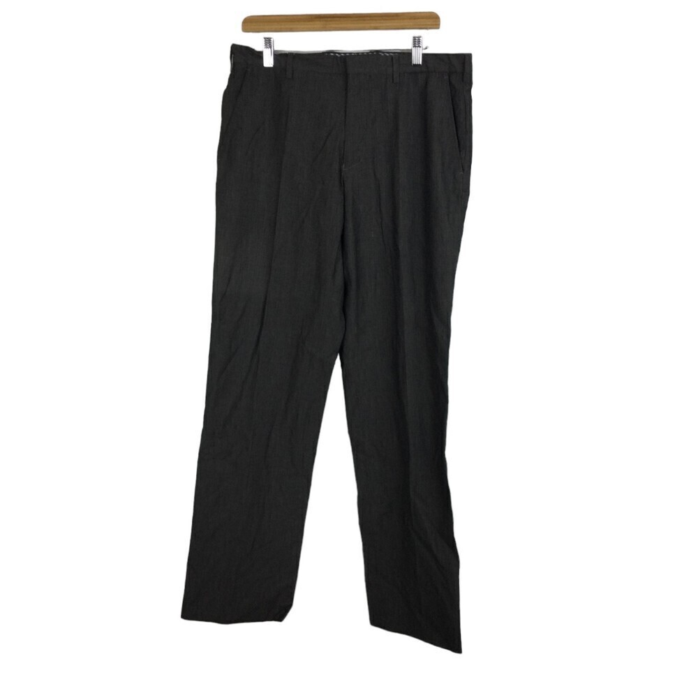 Etro Milano Mens Spartaco Cotton Straight Leg Trouser Dress Pants Gray IT50 US34